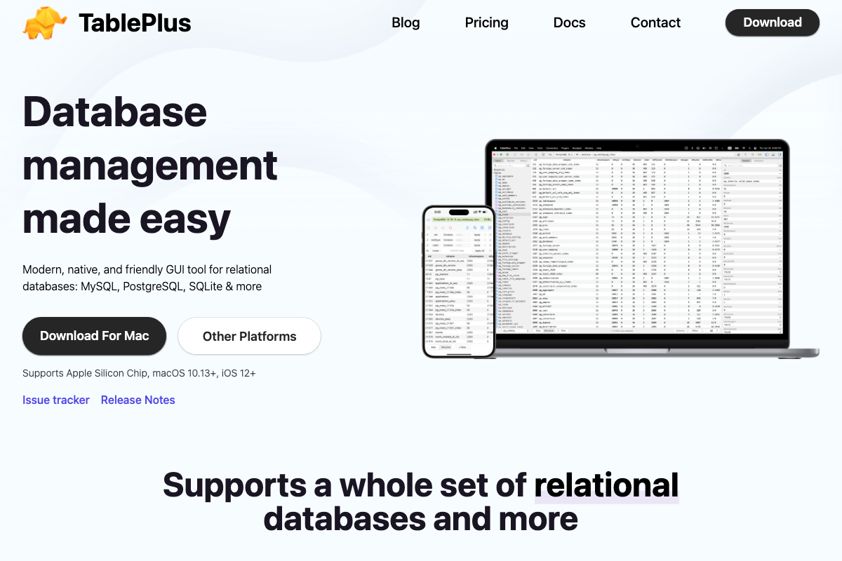 Captura de Tableplus
