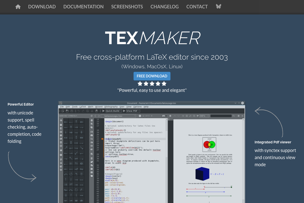 Captura de pantalla de Texmaker