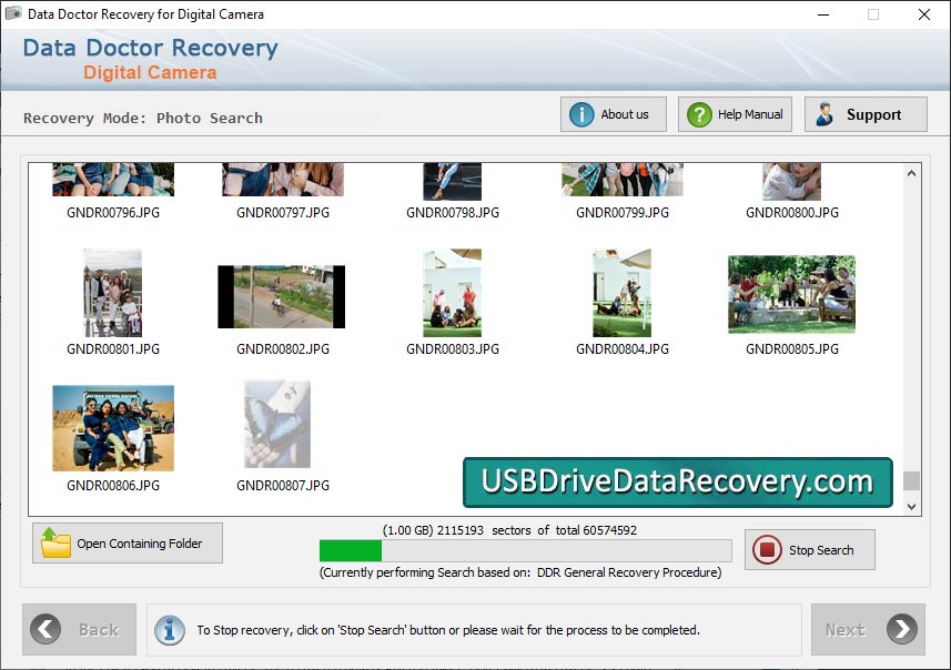 Captura de pantalla de Camera File Undelete Software
