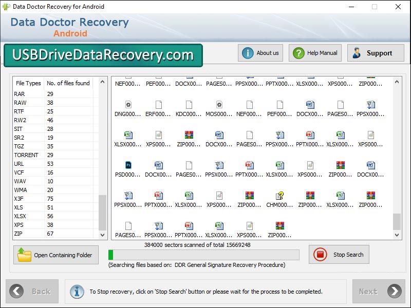 Captura de pantalla de Android Photos Recovery Software