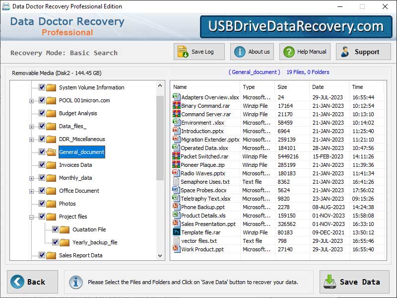 Captura de pantalla de Disk Recovery Software