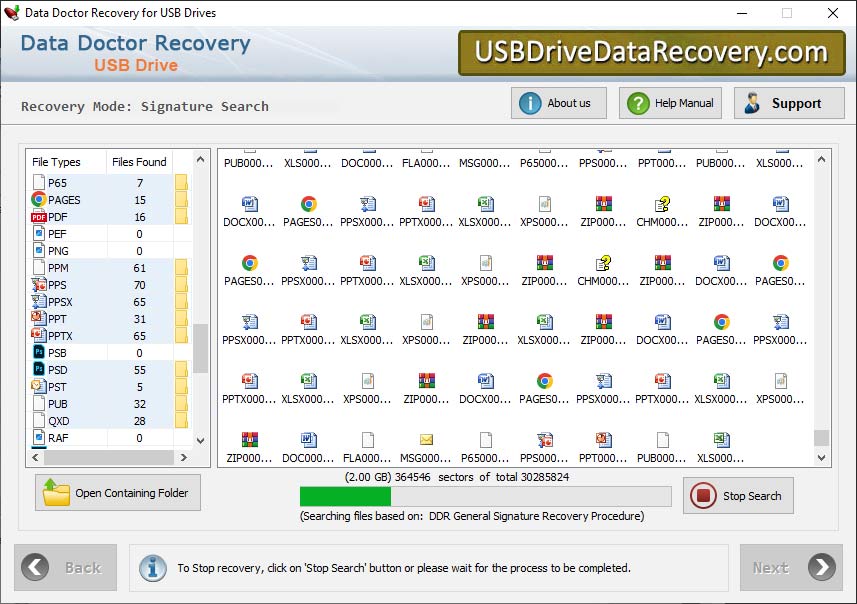 Captura de pantalla de Pen Drive Recovery Application