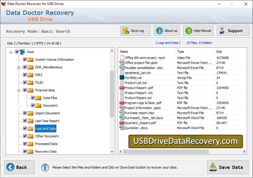 Captura de pantalla de Pen Drive Recovery Program