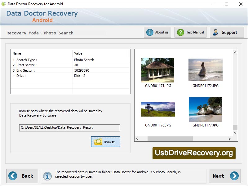 Captura de pantalla de Data Recovery Android Software