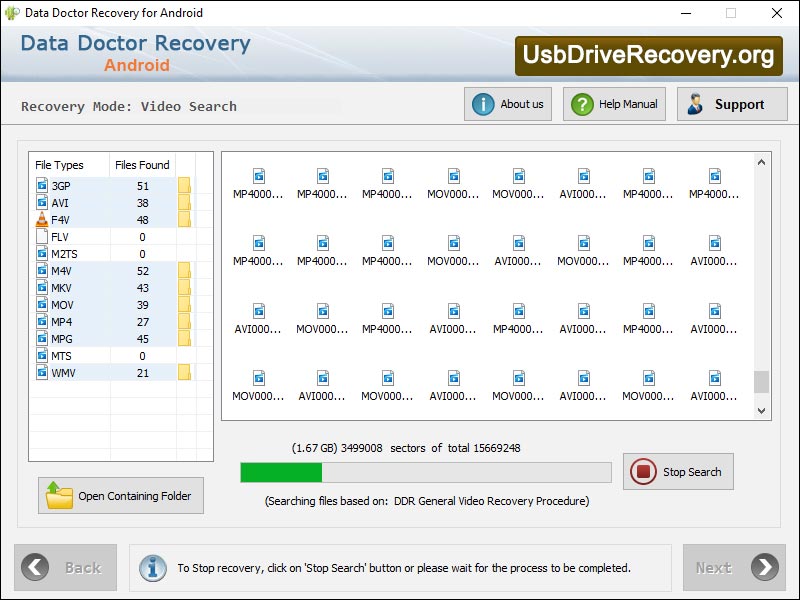 Captura de pantalla de Software Android Data Recovery