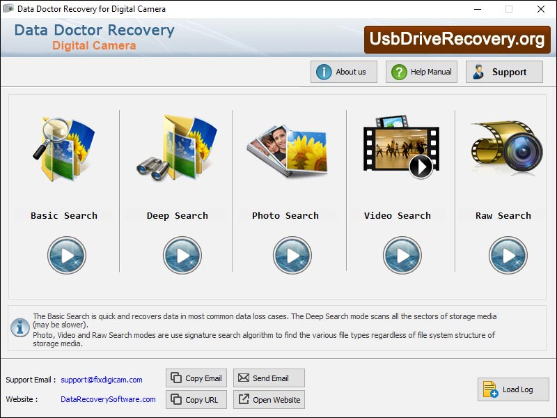 Captura de pantalla de Digital Camera Data Recovery Software