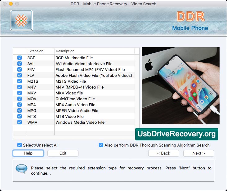 Captura de pantalla de Mac Mobile Phone Files Recovery