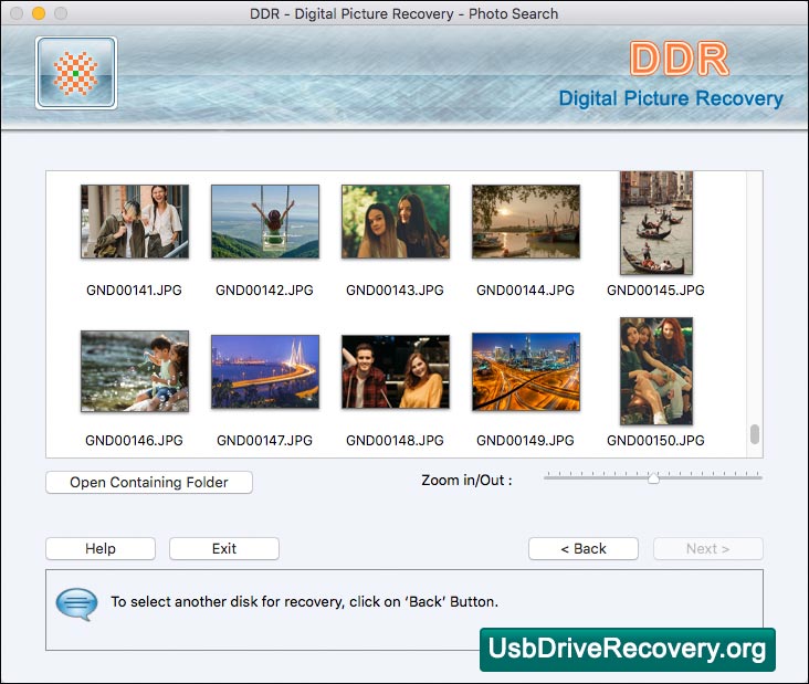 Captura de pantalla de Pictures Recovery Mac Software