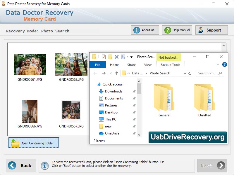 Captura de pantalla de Memory Card Recovery App