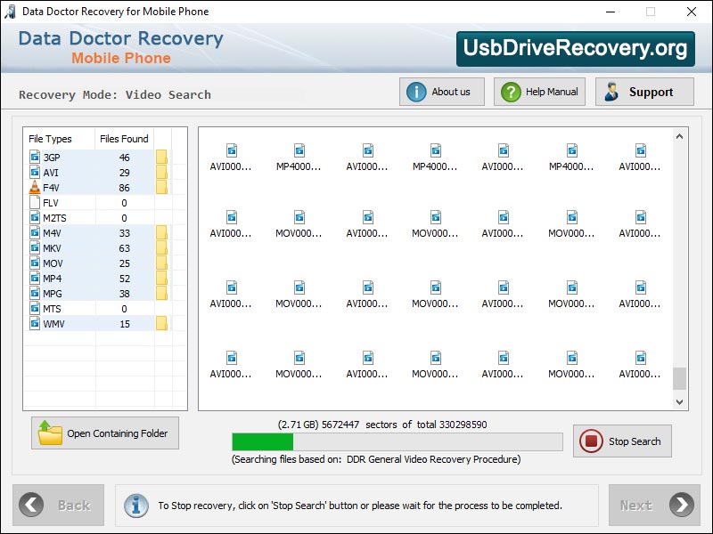 Captura de pantalla de Mobile Phones Recovery Software