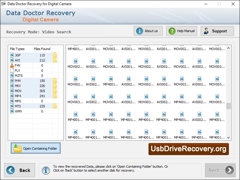 Captura de pantalla de Digital Camera Data Recovery
