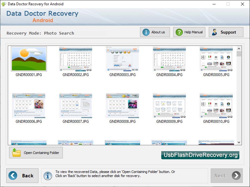 Captura de pantalla de Android Photo Recovery Software