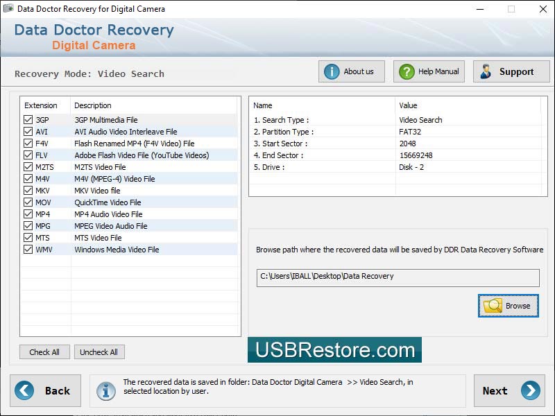 Captura de pantalla de Photos Restore Software