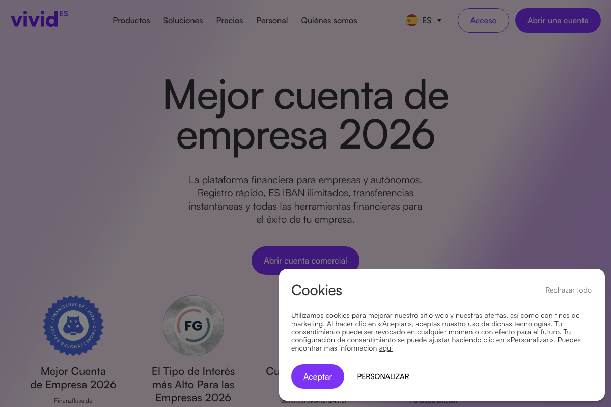 Captura de pantalla de Vivid Business