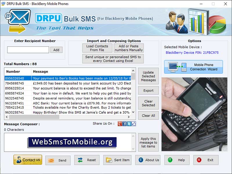 Captura de pantalla de Order Mobile Bulk SMS