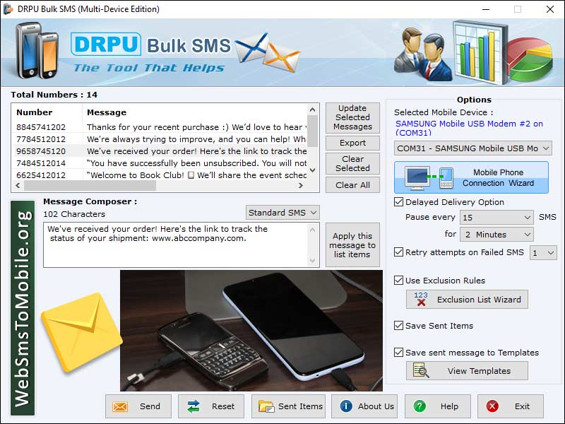 Captura de pantalla de GSM Mobile Bulk SMS