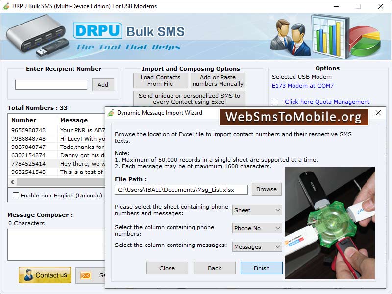 Captura de pantalla de Web to Mobile SMS