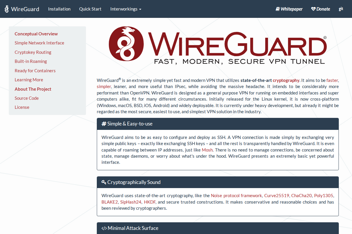 Captura de pantalla de WireGuard