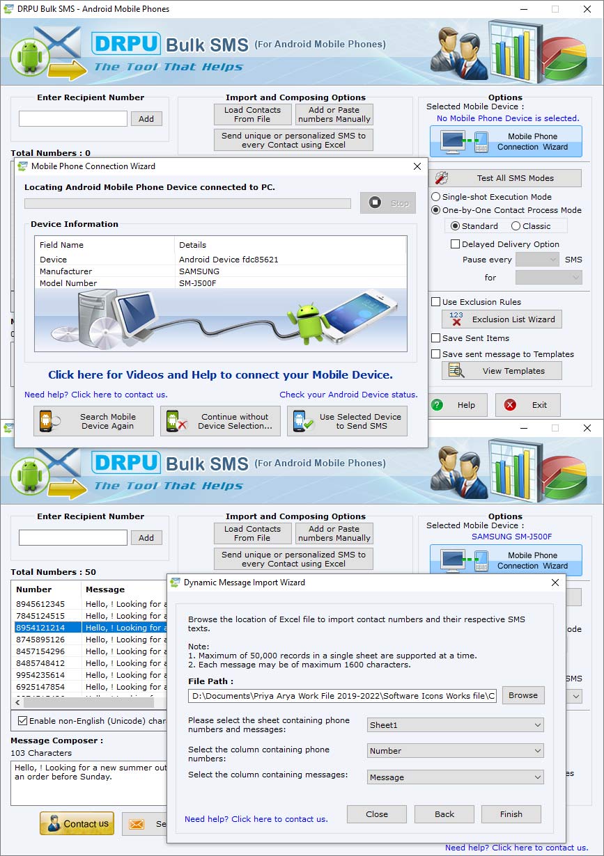 Captura de pantalla de Android SMS Messaging
