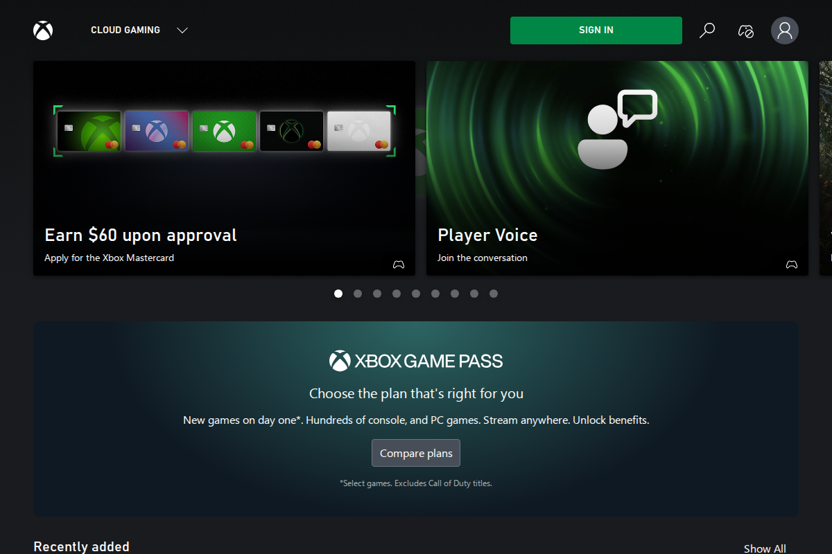 Captura de pantalla de xCloud